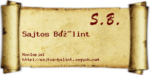 Sajtos Bálint névjegykártya